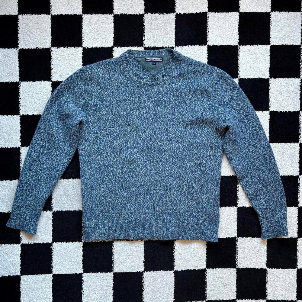 Tommy Hilfiger Blue Lambswool Sweater Mens XL